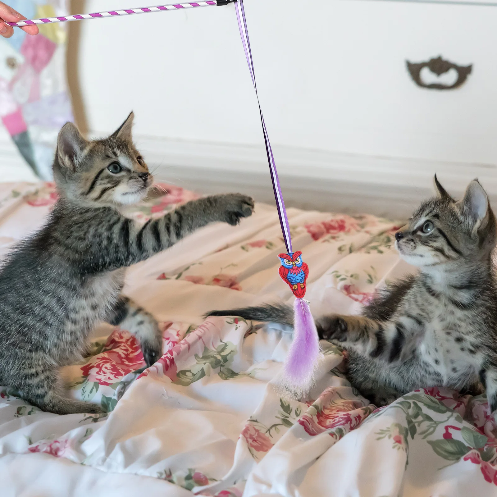 

Interactive Cat Teaser Wand Retractable Indoor Cat Pet Teasing Stick Stimulate Hunting Instinct Keep Active Playtime Fun