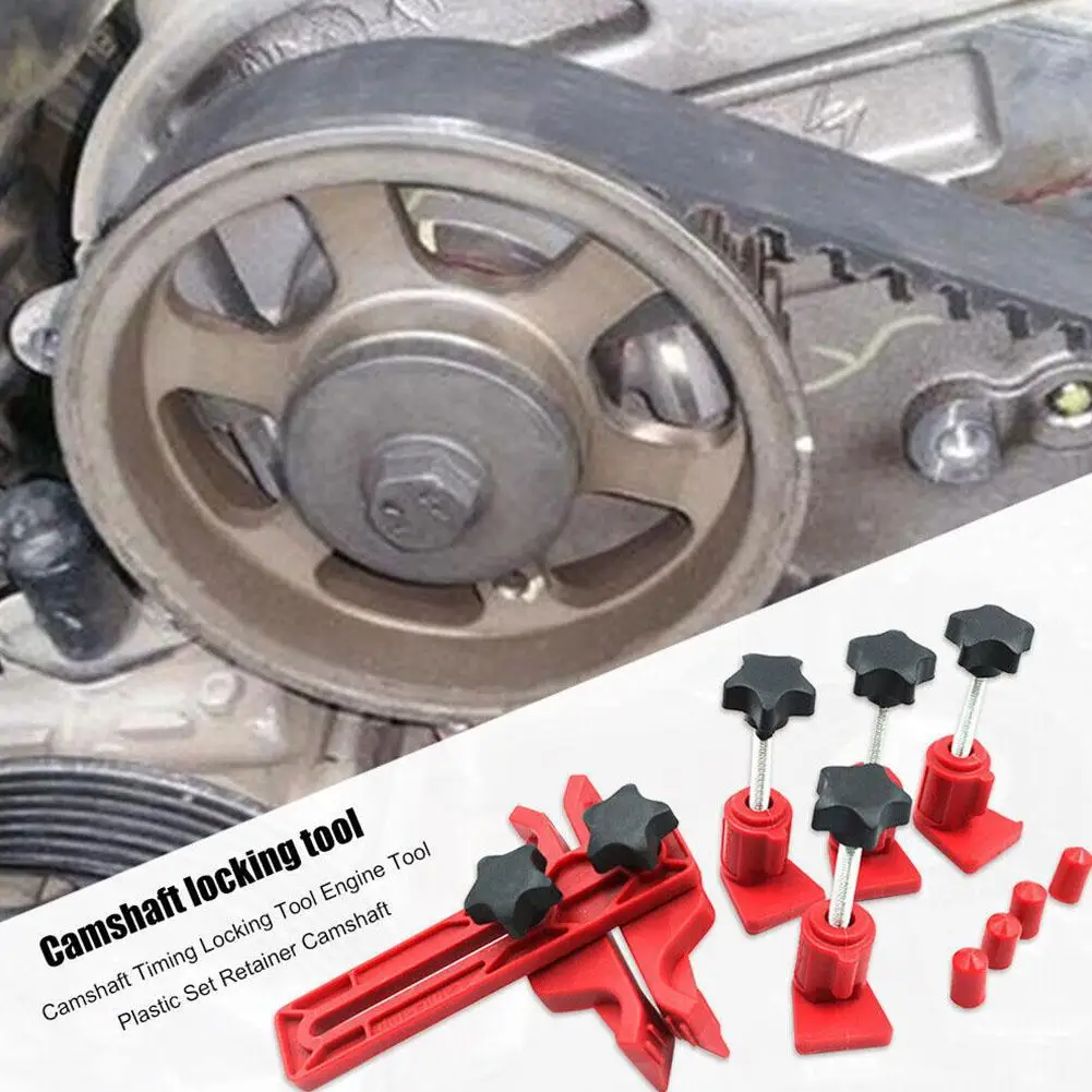 Universal Cam Camshaft pemegang kunci mobil Camshaft alat waktu Dual penguncian Sprocket mobil gigi tetap Clamp alat penguncian Gear Ca T3D9