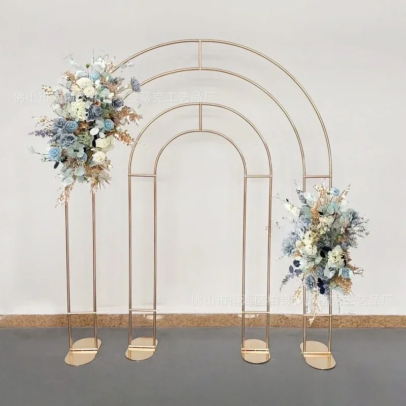 Wedding supplies wedding decoration arch gold wrought iron background frame main entrance decorative background ornament