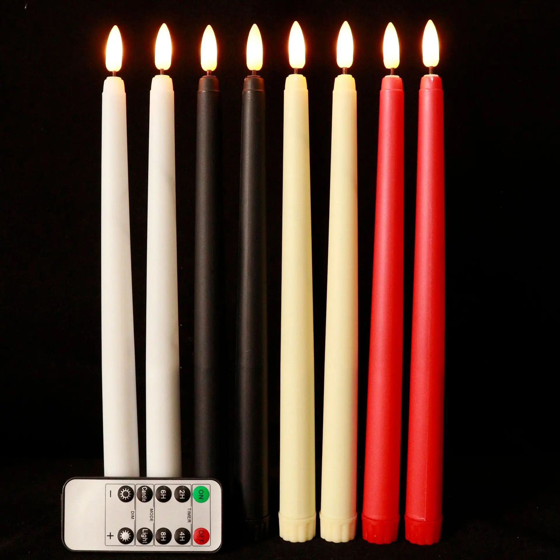 

6pcs LED Birthday Candles,Yellow/Warm White Plastic Flameless Flickering Battery Operated LED Halloween wedding dinner Candles