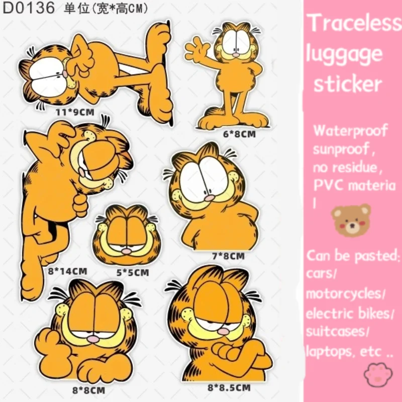 غارفيلد حقيبة لطيف ملصق كأس مجلة الكمبيوتر مقاوم للماء واقية من الشمس لا بقايا لتقوم بها بنفسك خدش عائق لاصقة تزيين