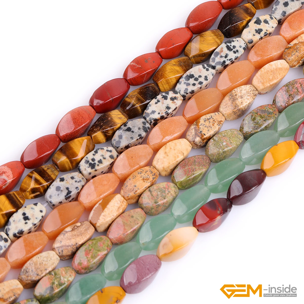 8x16mm Twist Jewelry Beads Natural Stone Beads For Jewelry Making Beads 15