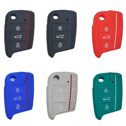 Silicone Car Key Cover Case Silicone Shell For VW Golf 7 MK7 VII Tiguan MK2 Polo Skoda Octavia A7 Kodiaq Seat Ateca Leon