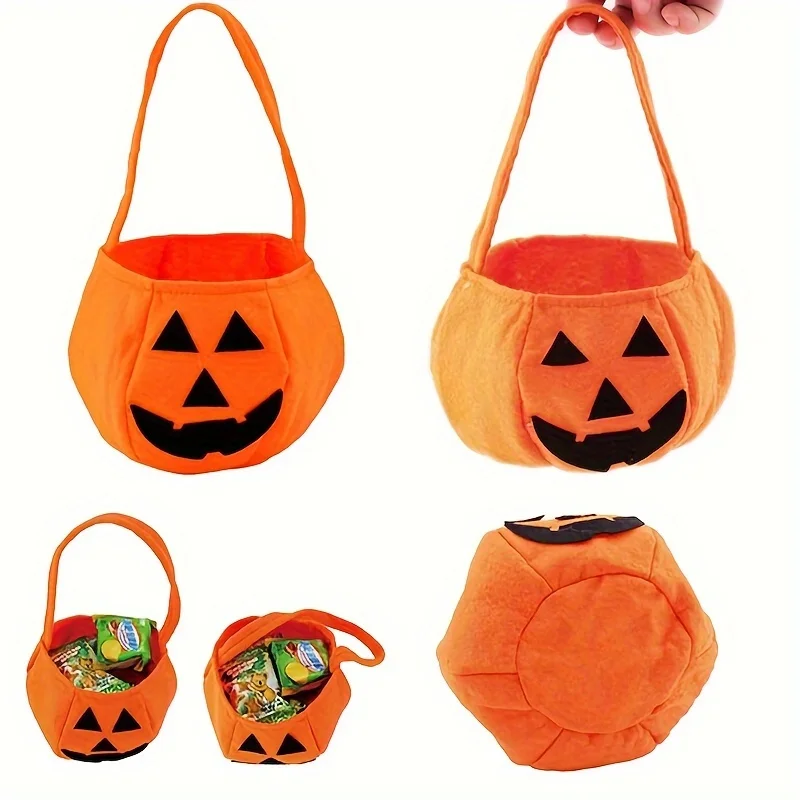 1/3 Uds. Bolsas de mano de calabaza de Halloween, bolsas de compras no tejidas, bolso de dulces para suministros de decoración de Halloween