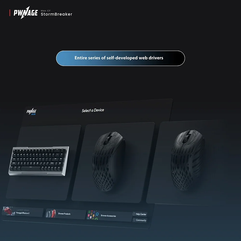 Pwnage StormBreaker MAX CF Mouse in fibra di carbonio Mouse da gioco wireless dual mode PAW3950 8000Hz Mouse leggero Accessori per PC