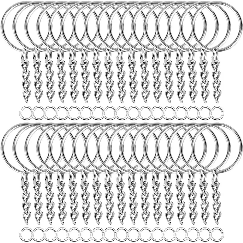 10/20/100Pcs Metal Blank Keyring Keychain With Split Jump Ring Connector DIY Women Men Jewelry Making Supplies Craft Accessories image 3