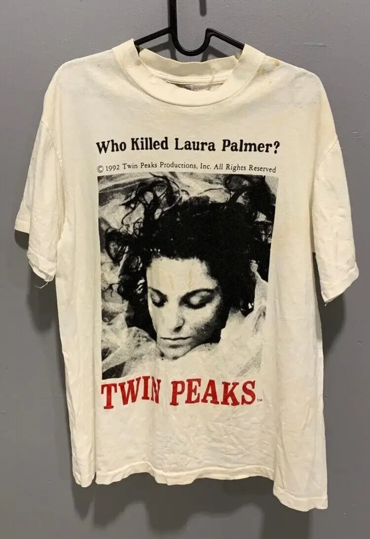 Twin Peaks Who Killed Laura Palmer? White short sleeve T shirt 90s NH6104