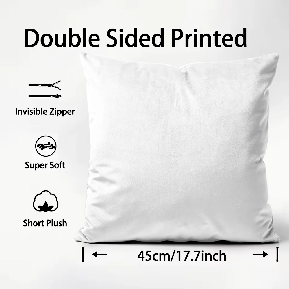 B-Black Sabbath Band Anmie Pillow Case Anti-dustmite Pillowcase Invisible zipper silky short plush Sofa cushion cover