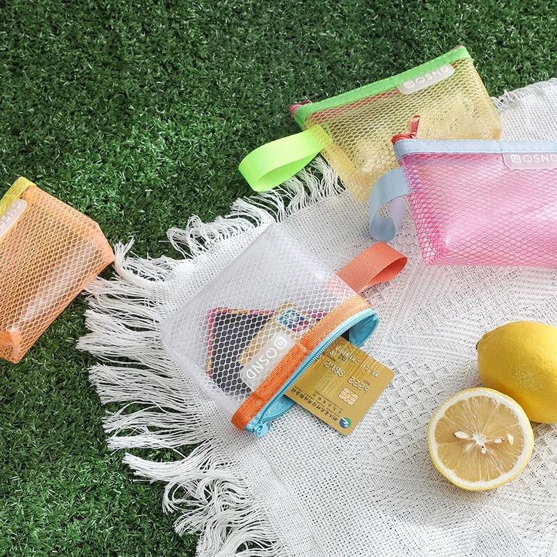 

Portable Clear ID & Key Storage Pouch for Women Small Travel Wallet Transparent Waterproof Contrast Color Card coin Case