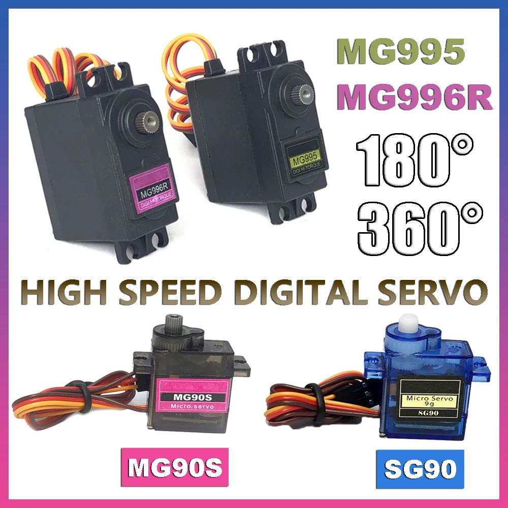 MG995 MG996R High Speed Servo Micro SG90 MG90S Metall/Kunststoff Getriebe Digitaler Servomotor für RC Starrflügelflugzeug Hubschrauber Auto
