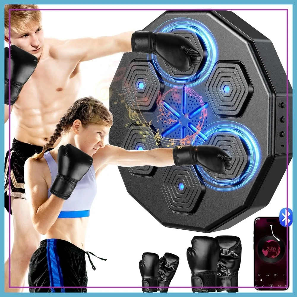 

2026 Upgraded 2.0 Smart Bluetooth Music Boxing Machine with Two Pairs of Gloves, Wall-Mounted Exercise Equipment for Home