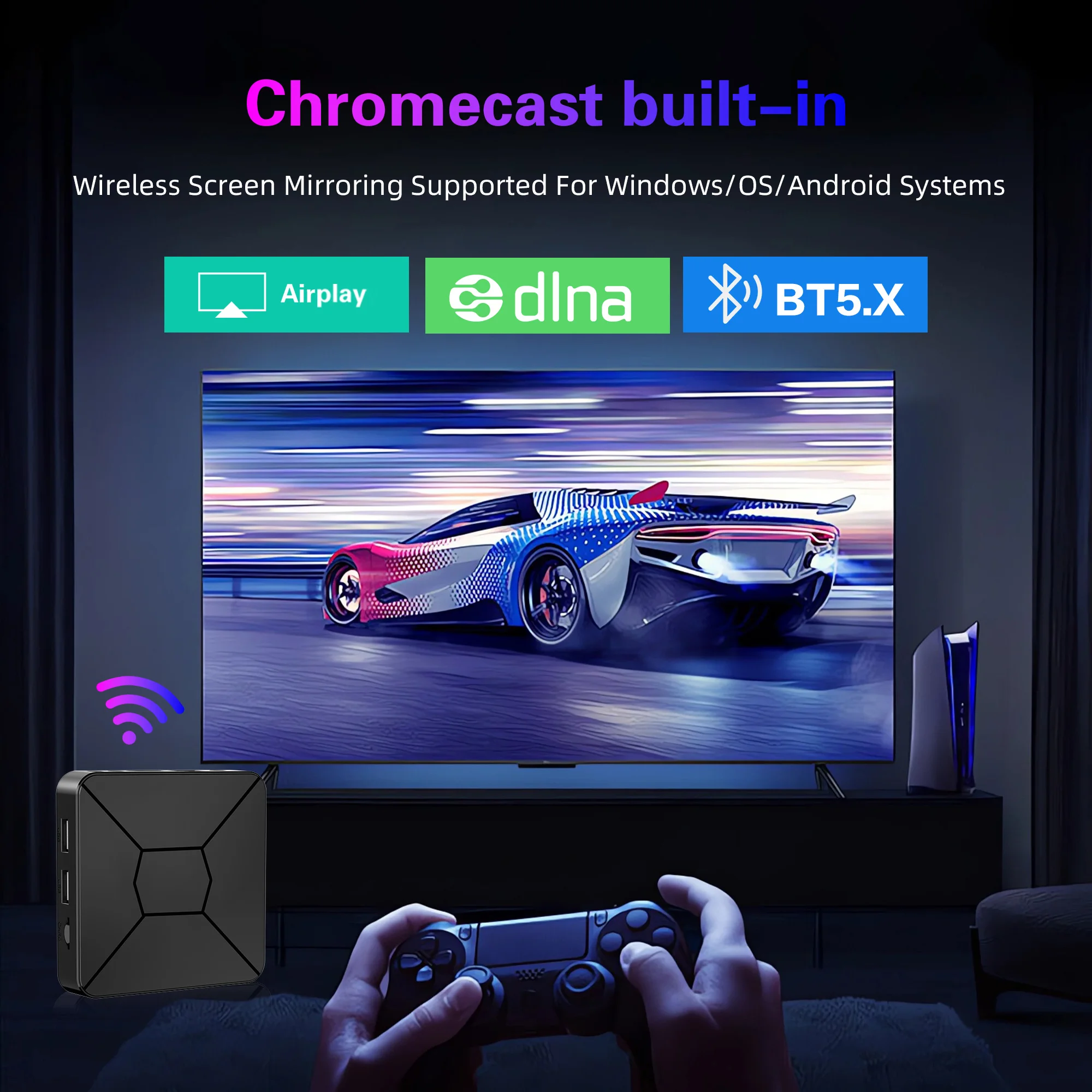 صندوق تلفاز ذكي مورتال أندرويد 14 Q5Plus Allwinner H313 صوت واي فاي 6 HDMI 4K HDR10 2G 16G ROM فيديو يوتيوب مشغل وسائط صندوق تلفاز