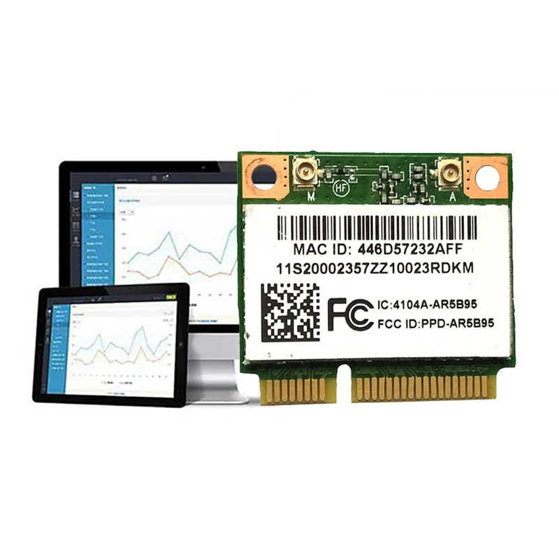 Tarjeta de red inalámbrica Atheros AR5B95 AR9285, 2,4G, 150Mbps, PCI-E, media altura, integrada, para X230 G460