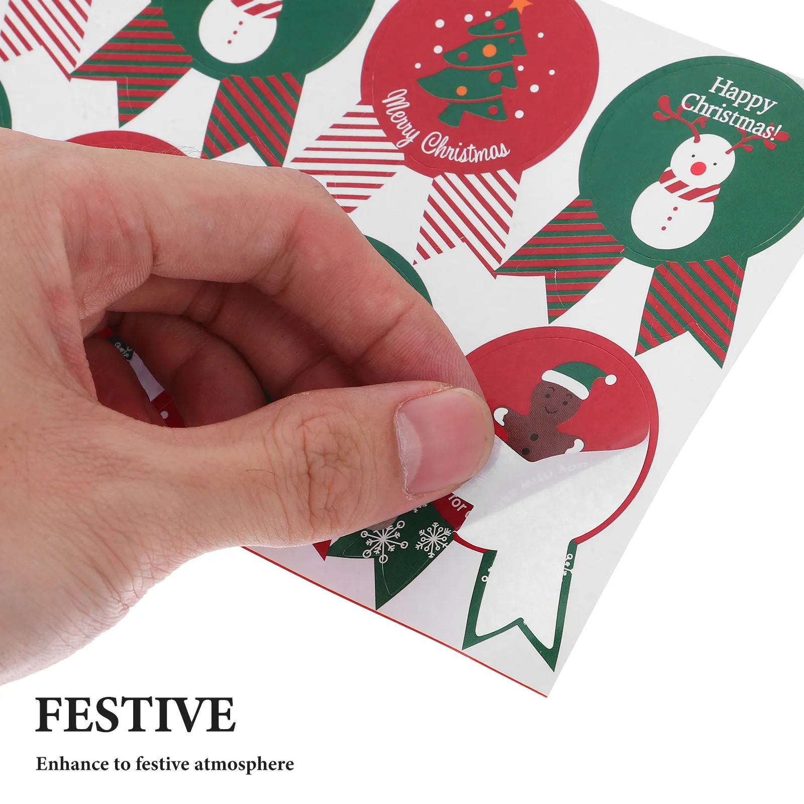 Christmas Card Envelope Seal Stickers 20pcs, Holiday Baking Box Packaging, Snowman Reindeer Tree Decor