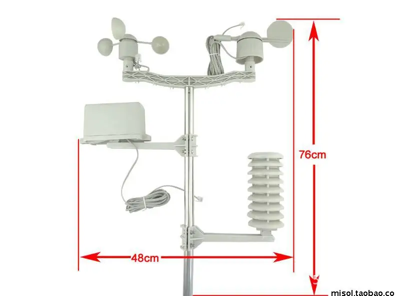 Anemómetro indicador de dirección del viento, medidor de temperatura, humedad y lluvia, Estación Meteorológica Inalámbrica profesional, piezas de