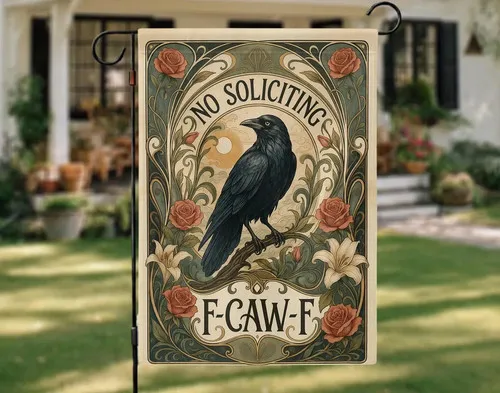 Funny No Soliciting Garden Flag: 