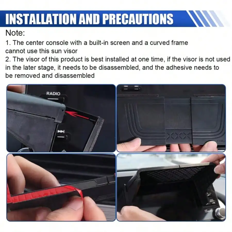 Telescopic Car Screen Sunshade 180° Rotatable Baffle Anti Glare Navigation Sun Visor Central Control Display Sun Shield