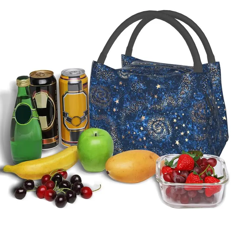Space Galaxy Constellation Zodiac Star Thermal Lunch Bag Reusable Waterproof Insulated Lunch Box for Work School Travel Picnic