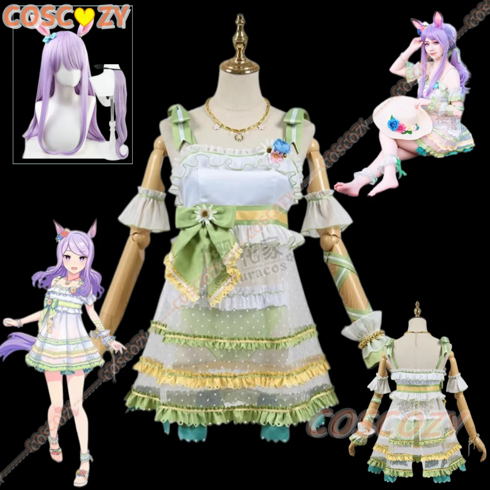 

Pretty Derby Mejiro McQueen Cosplay Costume Swimsuit Suit Anime Women Elegant Dress Wig Costume Summer Swimwear Bathing Suit New