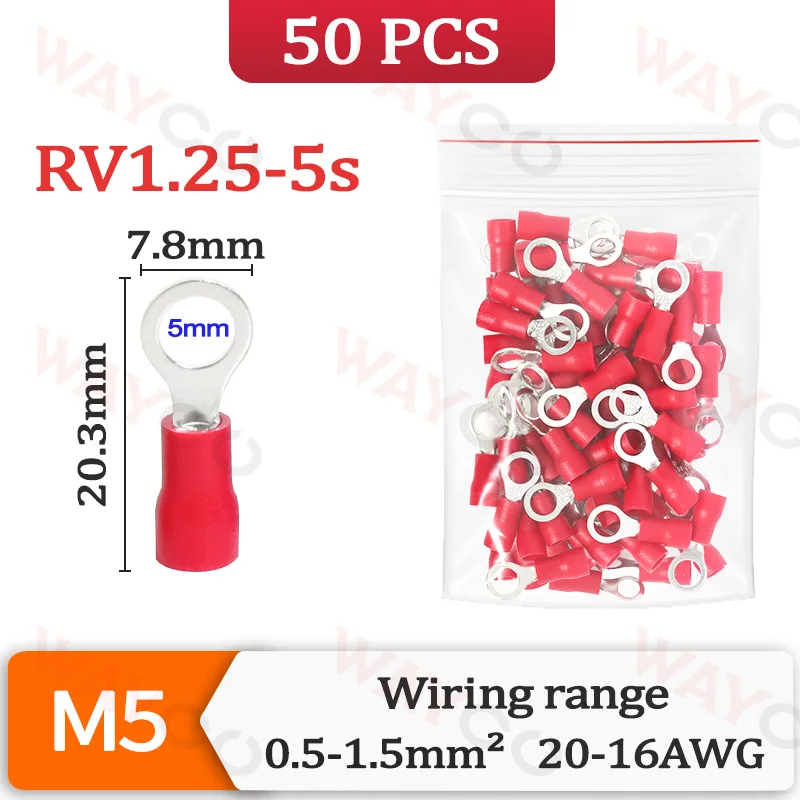Kit 150 Capicorda Anello In Ottone | Non Isolati Per Crimpare | Misure 3-10 Mm