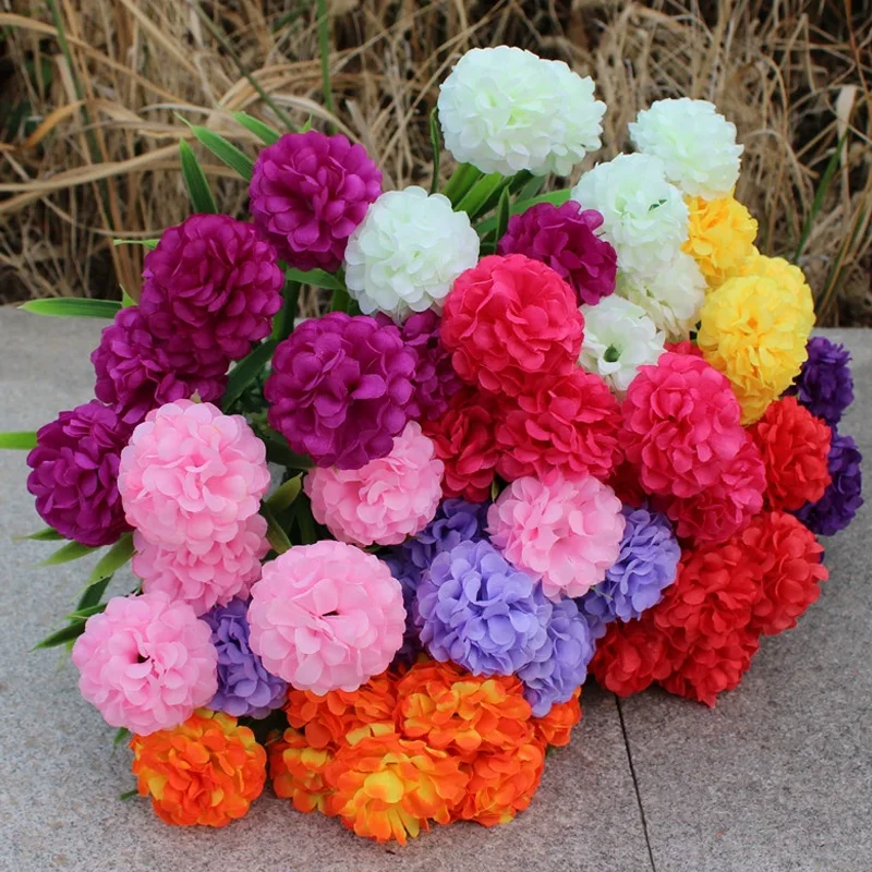 1 stücke 7-köpfe Künstliche Blume Simulation Hortensien Blume Zwiebel Ball Geformt Hochzeit Im Freien Hause Dekoration Fotografie Requisiten – Detail 4
