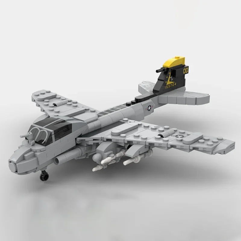 Military Series Moc Building Blocks 1:72 Scale A-6E Intruder Model Technology Aircraft Bricks DIY Assembly Fighter Toy For Kid