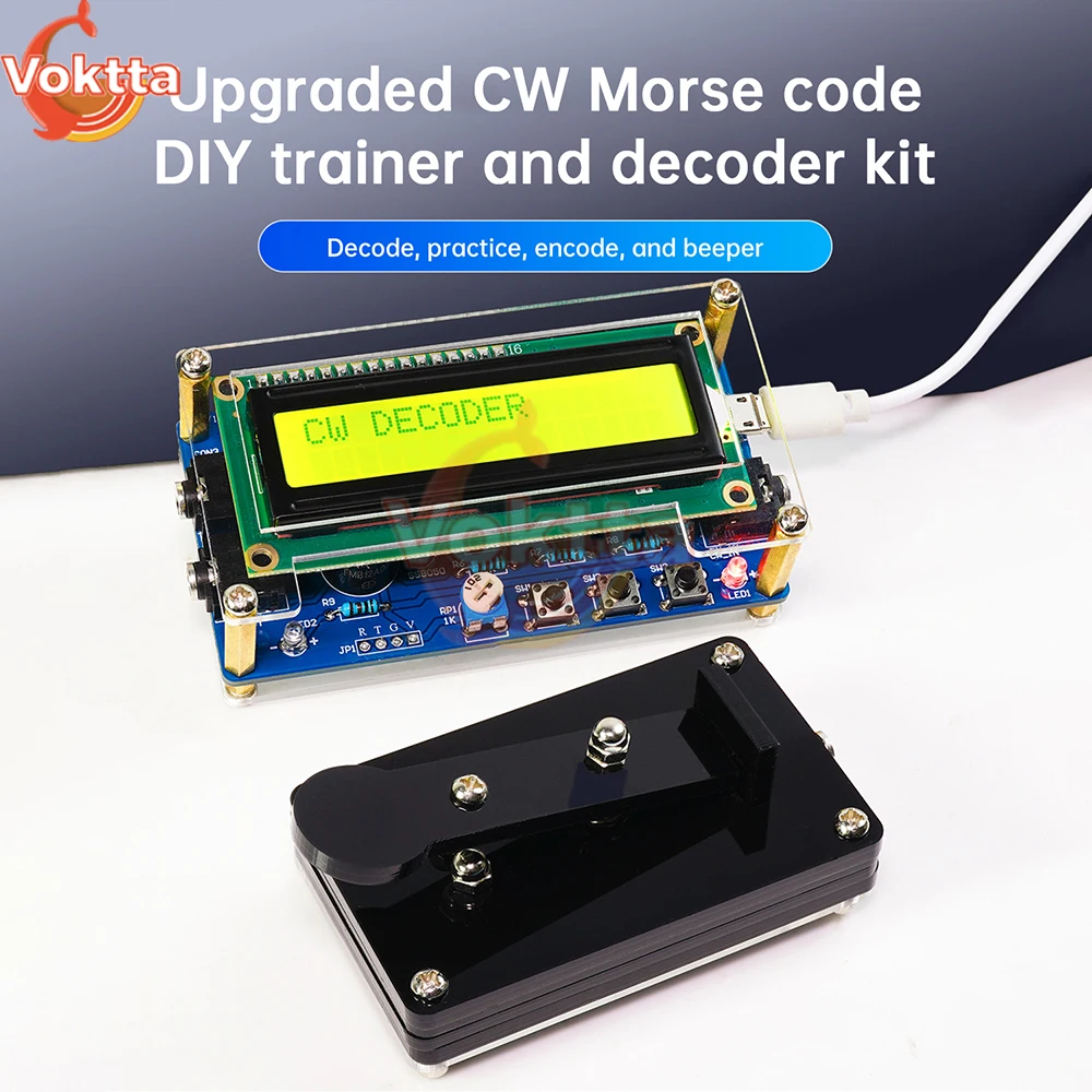 DC 5V CW Decoder codice Morse Kit allentato Lettore di cifre audio Circuito Esercizio di saldatura Kit di produzione elettronica fai-da-te