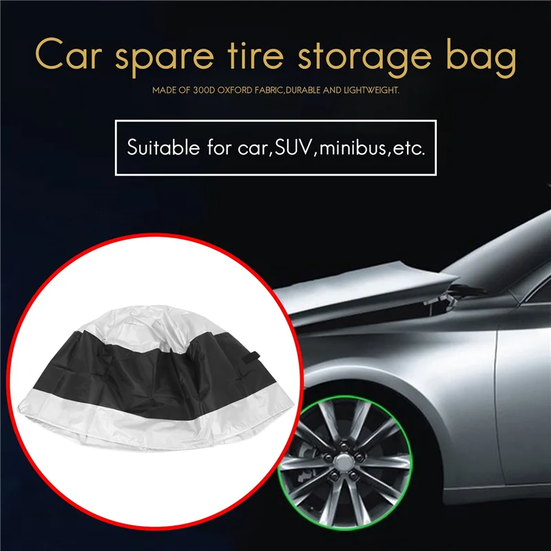 

AU34-4Pcs Tire Cover Case Car Spare Tire Cover Storage Bags Carry Tote Polyester Tire For Cars Wheel Protection Covers 4 Season