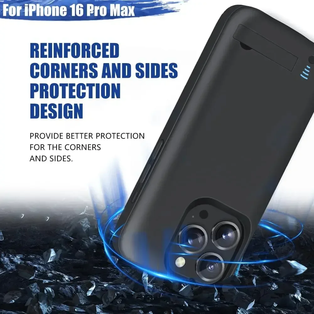 Чехол-зарядное устройство емкостью 10000 мАч для IPhone 16 Pro Max 16 Plus, крышка для зарядки, портативный аккумулятор Power Bank для IPhone 16 Power Cases