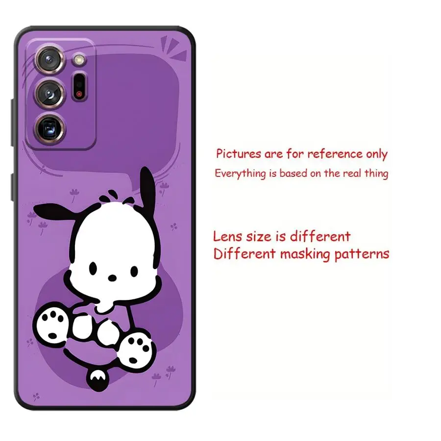 حافظة لهاتف سامسونج جالاكسي نوت 9 10 بلس S8 S9 S10 8 20 غطاء هاتف ناعم أسود للغاية سانريو كيوت بوشاكو