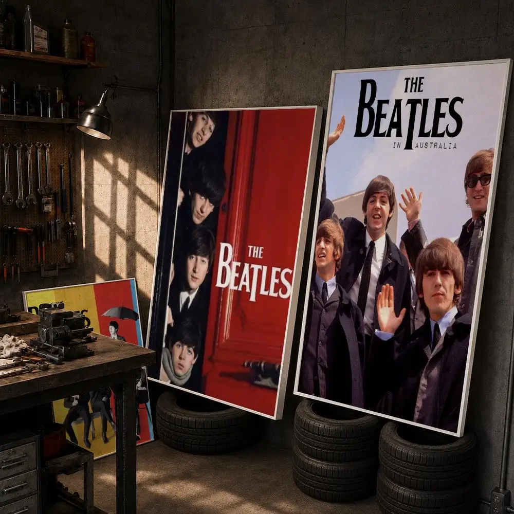 Band T-The Beatles Abbey Road Poster HD Room Decor Home Decoration Interior Wall Art Printing Waterproof Garage Party BedRoom