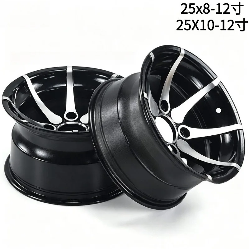 Suitable for ATV ATV, off-road vehicle, go-kart 12-inch aluminum alloy wheels 25x8-12-inch 25X10-12-inch aluminum