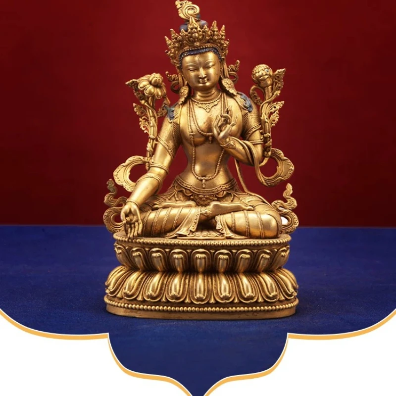 Tibetan Buddha statue Nepal pure copper old living room Seiko Buddhist table offering ornaments Buddha statue home large