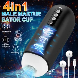 Automatic Male Sucking Masturbator Cup Blowjob Penis Vibration Machine Vagina Pocket Pussy Masturbation Adults Sex Toys for Men