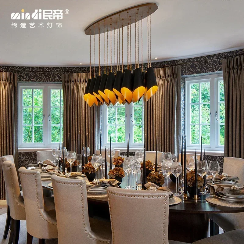 Postmodern Stainless Steel Chandelier Custom LED Art Light for Living Room Restaurant Hotel