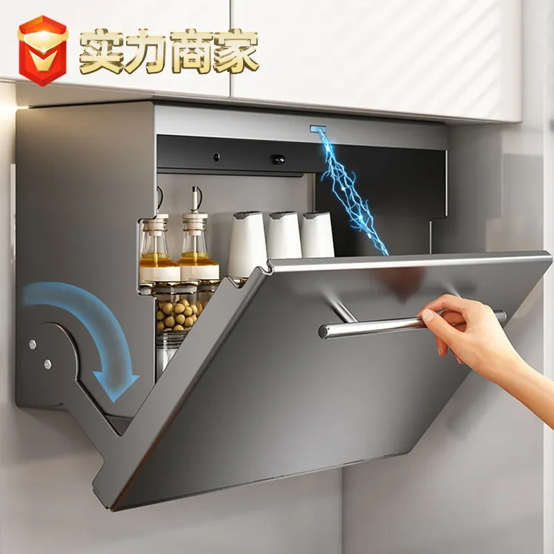 Magnetic Kitchen Spice Rack Double Layer Wall Mounted Storage Shelf No Drilling Folding Organizer Under Cabinet Holder for