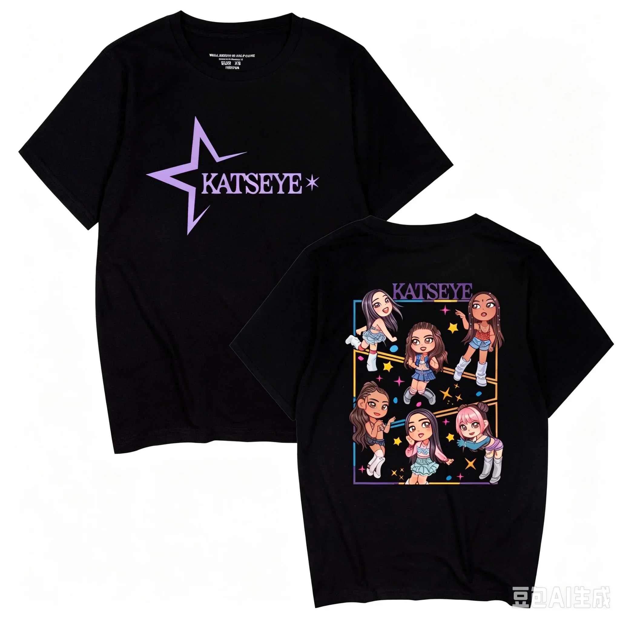 Summer Short Sleeve T‑Shirt, KATSEYE Girl Group Unique Graphic Print, Fashion Breathable Casual Tops  for Men Women