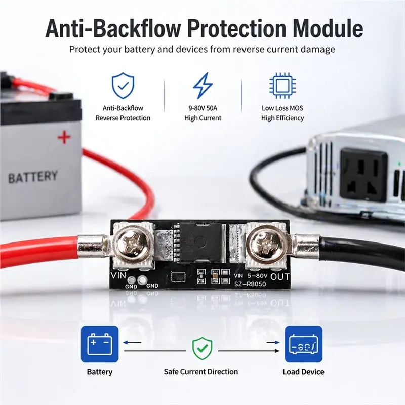 ABGI High Current Ideal Diode Module 80V 50A for Solar Charging Reverse Current Protection No Terminal