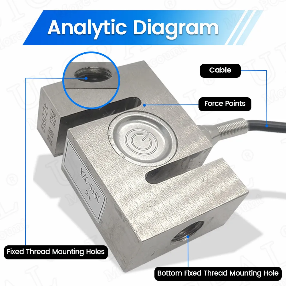 YZC-516C Pressure Tension Sensor S Type 100kg 200kg 300kg 500kg 1T 1.5T 2T Alloy Steel Weighing Sensor for Batching Scale