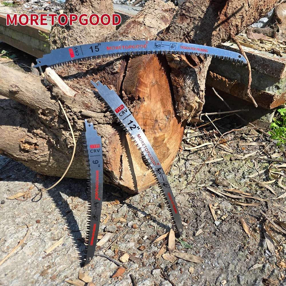MORETOPGOOD 3pcs Arc Edge Reciprocating Saw Blade,  Japanese Teeth with Curved Edge Wood Pruning Saw Blades for Tree Trimming