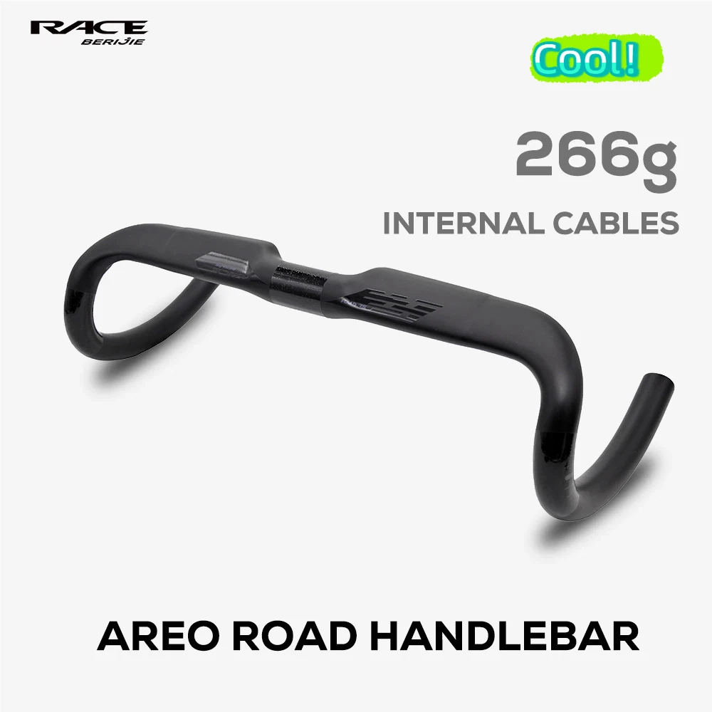 

BERIJIE AERO Lightweight High intensity Road Handlebar 360mm/380mm/400mm/420mm,Full Integrated Cables Bicycle HandleBar,T1000