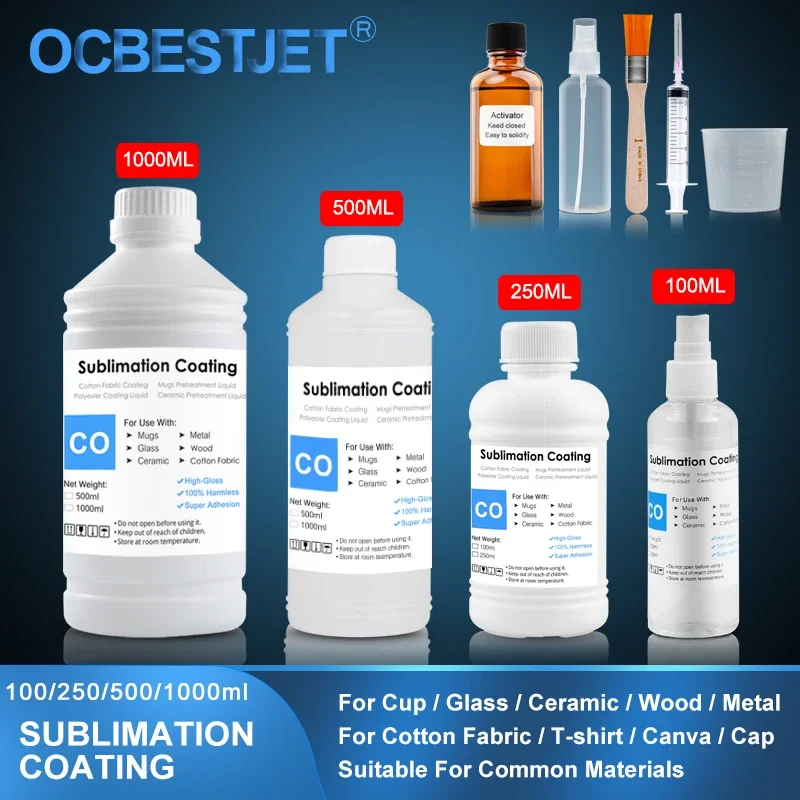 

Spray Sublimation Coating For Cotton Fabric T-shirt Canva Caps Mugs Glass Ceramic Metal Wood Sublimation Ink Pretreatment Liquid