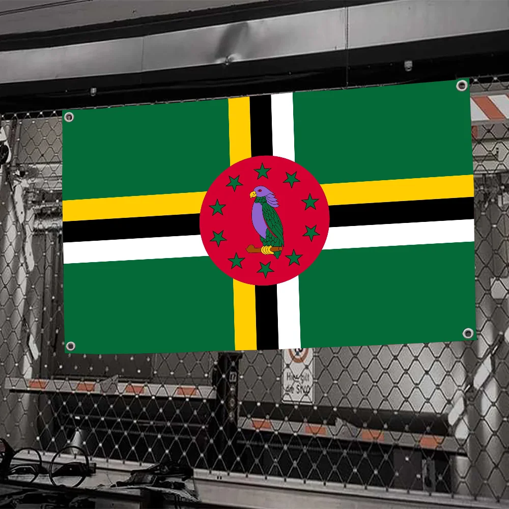 1 Stück Dominica-Flagge, Flaggen und Banner, Vier-Loch-Flagge, Polyester, Outdoor-Dekoration, Raumästhetik