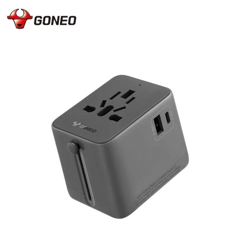 

Goneo Travel Converter 15W 20W US EU UK AU Auto-Reset Universal Travel Adapter with PD USB-C International Plug Adaptor