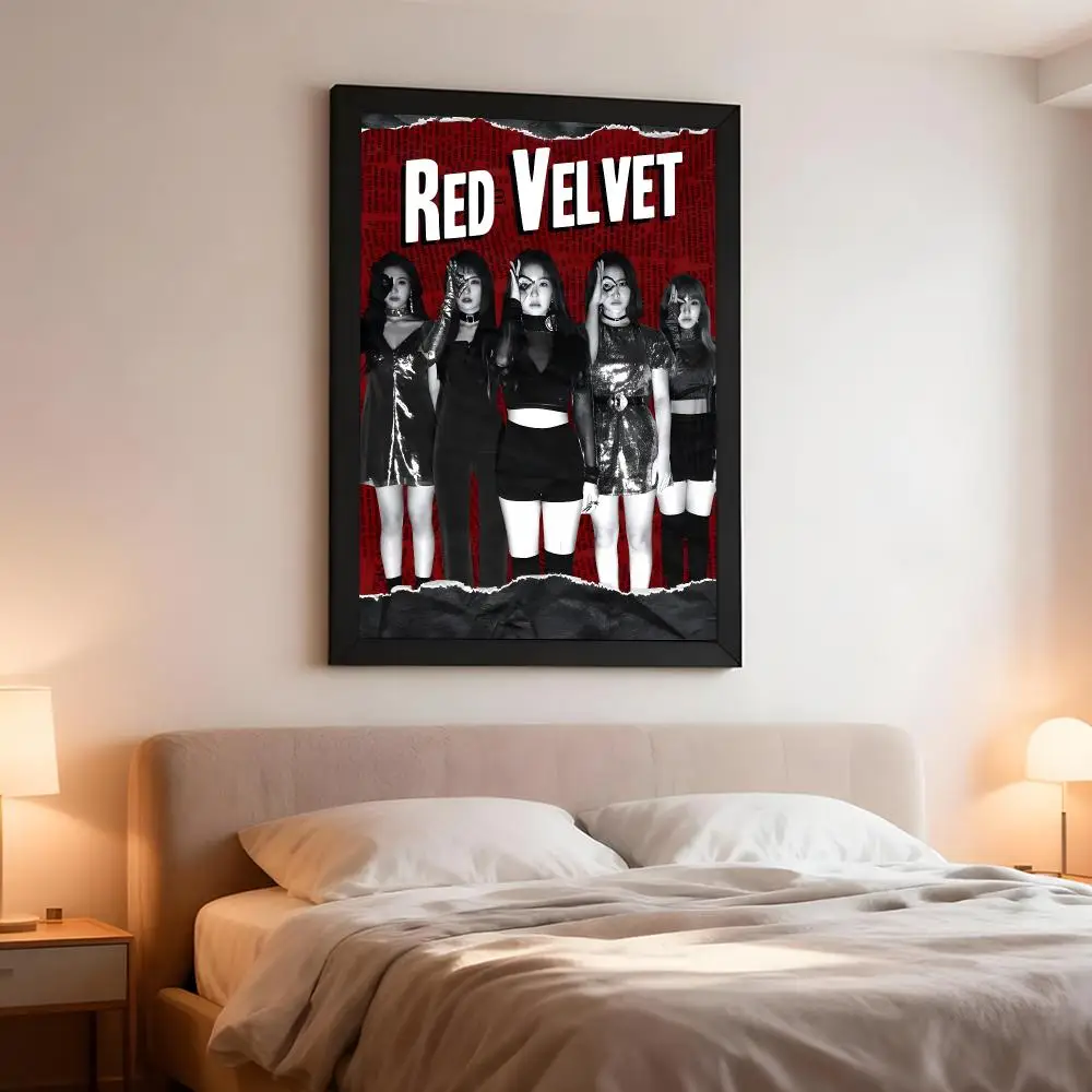 K-pop Girl Group Red Velvet Poster Artistic Peel-Off Wall Decor, Indoor Outdoor Home Ornament for Collectors