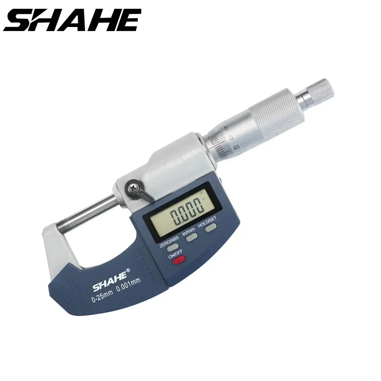 

Shahe 0-25 mm Micron Digital Outside Micrometer With Extra Large LCD Screen Electronic Digital Measure Tools