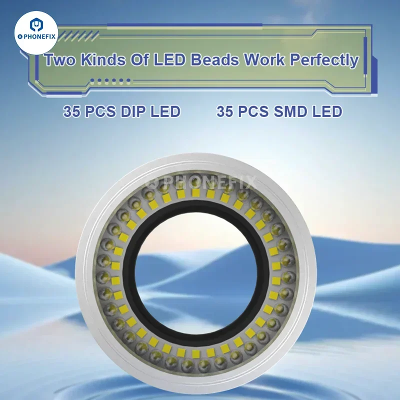 Imagem -04 - Anel Led Polarizado Fonte de Luz Anti-reflexo Dip Smd Lente Polarizadora Dupla Lâmpada Microscópio Restaurando Cores 35 Pcs