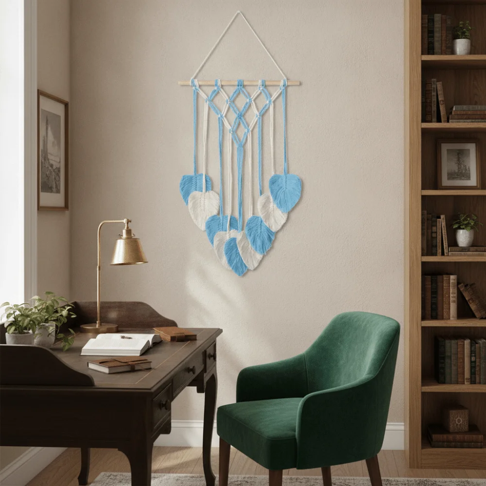 Tassel Leaf Bohemian Woven Tapestry Nordic Style Tassel Design Dreamcatcher Tapestry Handmade Contrasting Color