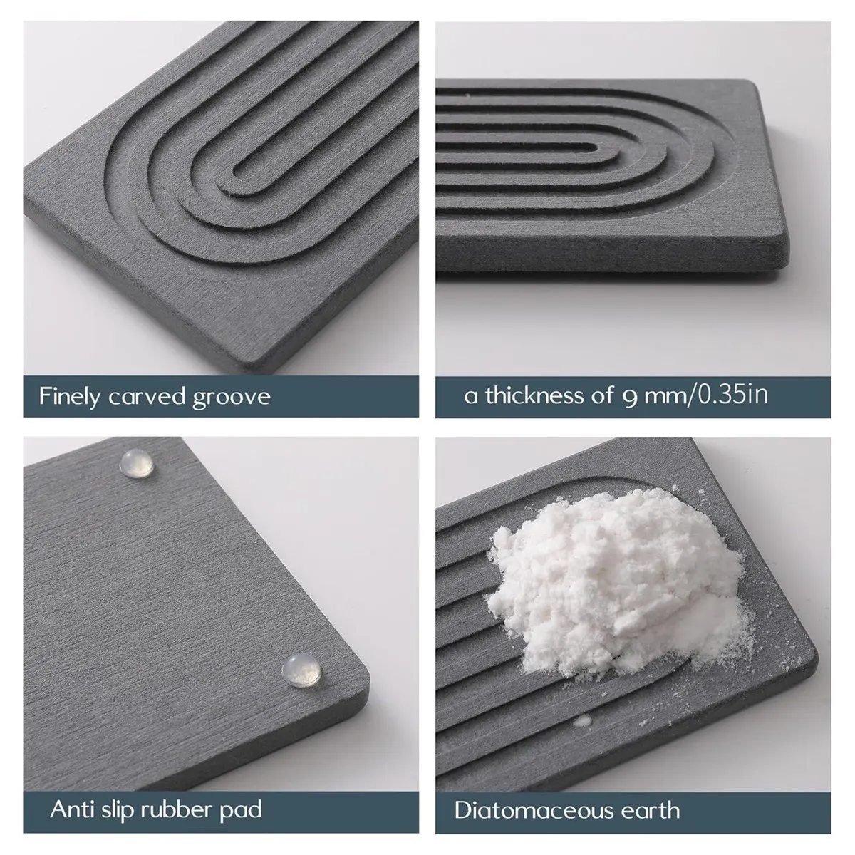lookme Faucet Mat for Kitchen Sink,Diatomite Fast Drying Stone Sink Tray,Faucet Splash Guard for Bathroom Counter Small