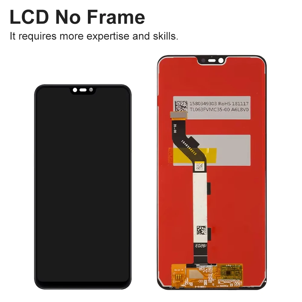 Gruppo schermo Mi8Lite da 6.26 "per Xiaomi Mi 8 Lite Display LCD Display Touch Screen Digitizer con cornice per Xiaomi Mi8 Lite